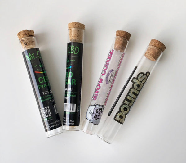 Glass tubes with cork stopper