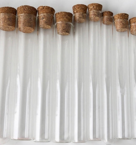 Glass tubes with cork stopper